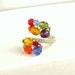 Rainbow ring, silver plated ring, multicolor ring, handmade adjustable jewelry