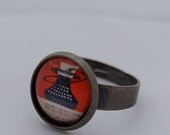 XS Adjustable ring with a vintage advertisement for Time Magazine