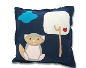 Hand made Funky Felt Pillow by Mezoome Designs (Raccoon-e)