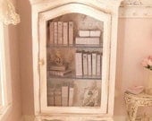 French cabinet with books and accessories - 1/12 dolls house dollhouse miniature