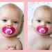 New - BEST FRIENDS - Hand Painted Pacifier Set in Pink MAM 6 Month Pacifiers