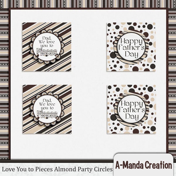Father's Day Love You to Pieces Almond Party Circles Il_170x135