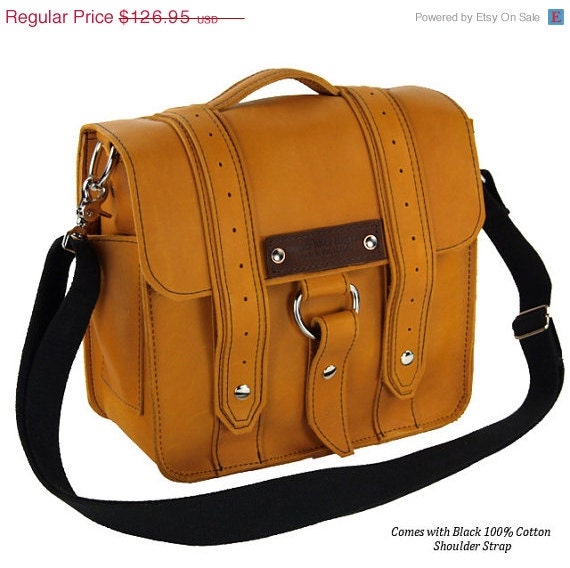 SALE 10" Leather iPad Bag New: Handmade in the U.S.A. - Whiskey Sunrise Color - Voyager Style