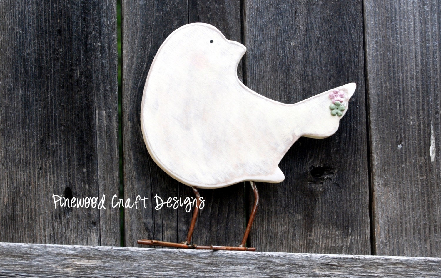 Adorable handpainted wood bird shelf sitter home decor
