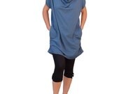 Blue turquoise dresses/Plus size tunics/women wrap tops  in jersey/loose cut blouses
