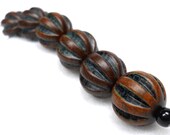 American Trade Bead - Nevada - Strand of 6 marble beads. Solid carved boro glass lampwork.