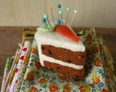 NEW Felt Carrot Cake Slice Pincushion