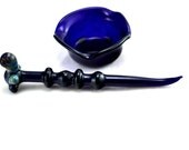 Blue turtle dish and dabber set