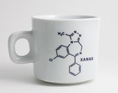 Xanax Molecule Chemistry Coffee Cup in Black and White