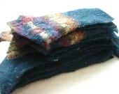 Wool Pieces Felted Sweater Wool Scraps TEAL Fair Isle Scrap Pack Grab Bag Destash