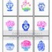 Blue and White China Vase with Pink Roses - "Bouquet in Flow Blue" Watercolor Print 8x10 - Ginger Jar Print - Chinoiserie Art Print