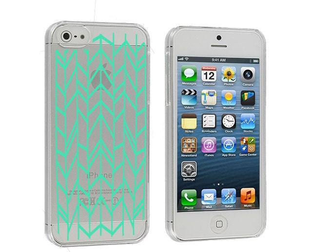 Mint Line Pattern Clear iPhone 5 Case