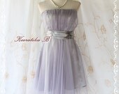 Cinderella Story IV - Sweet Beauty Prom Dress Gray Color Strapless Style Party Prom Cocktail Wedding Bridesmaid Dress
