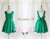 A Party V  Dress - Prom Party Cocktail Bridesmaid Dinner Wedding Night Dress Sweet Bright Forest Green Gorgeous Dress