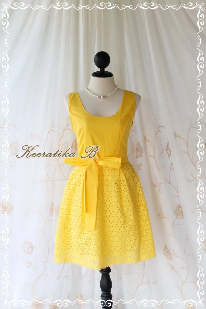 Jazzie lll - Cutie Pastel Sundress Spring Summer Yellow Dress Party Bridal Shower Birthday Event Dress