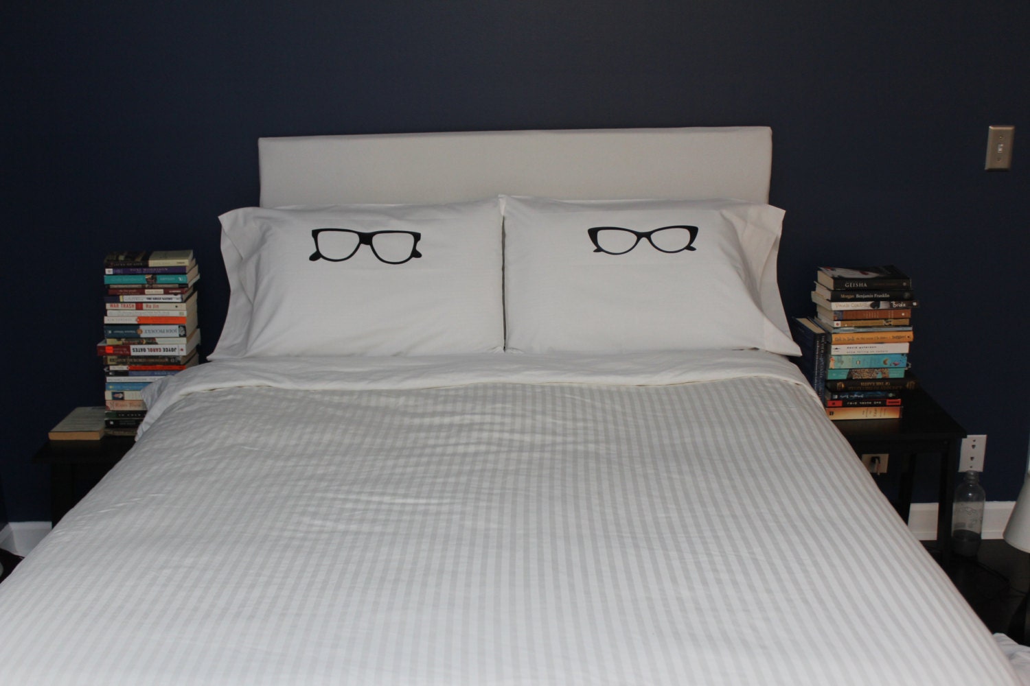 His and Hers Pillows, Cool Pillow Cases, Glasses Pillow, Unique Pillow Case Set, Love Pillow Cases