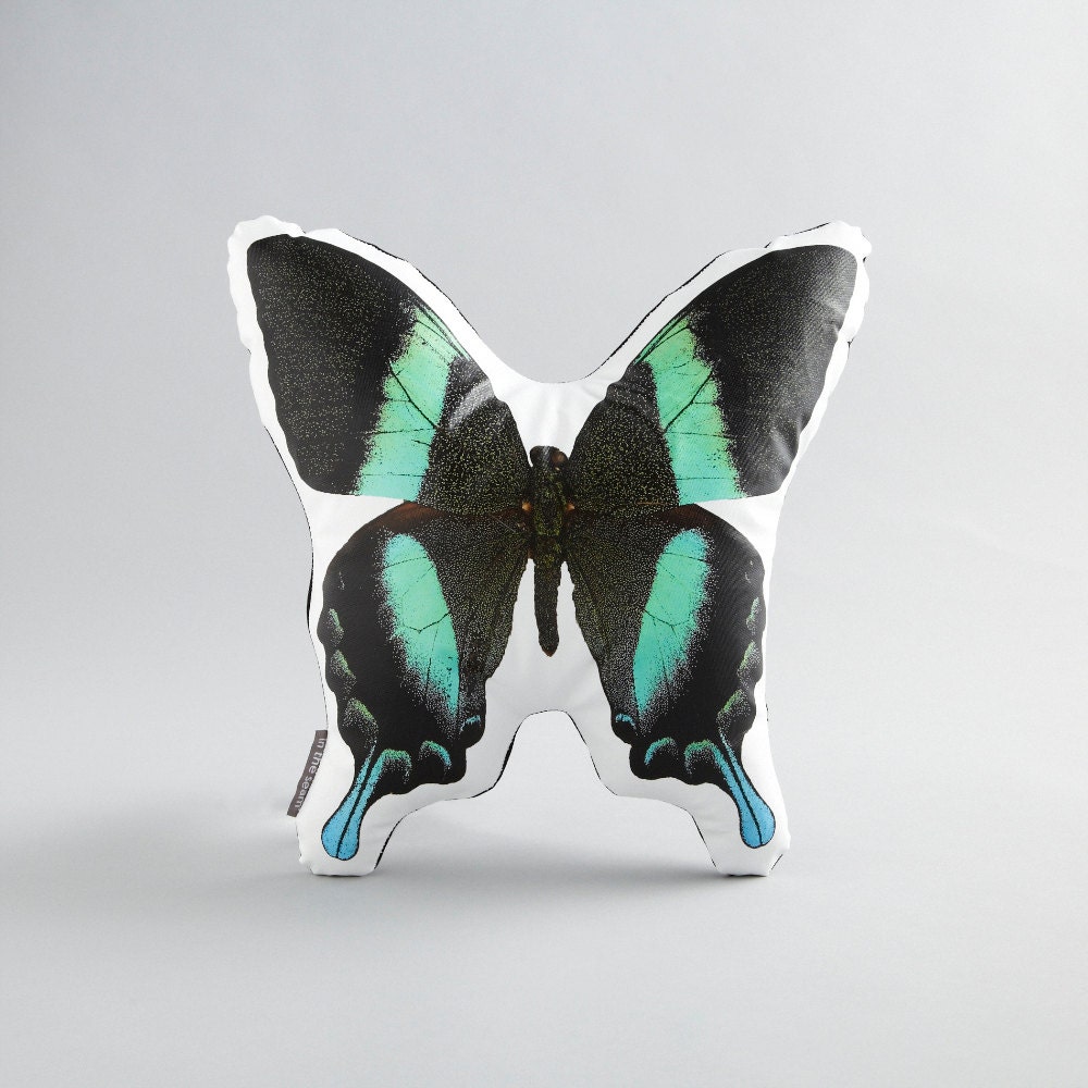 Peacock Swallowtail Butterfly Canvas Printed Pillow