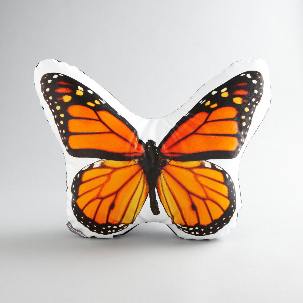 Monarch Butterfly Canvas Printed Pillow