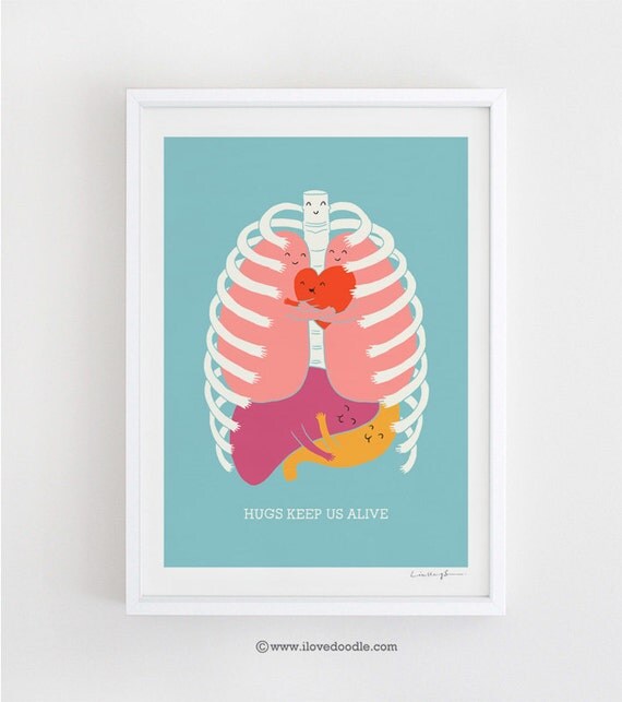Hugs Keep Us Alive - Art Print