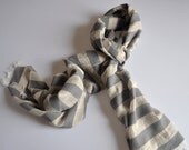 Handwoven Marine Linen Scarf