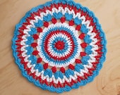 Crochet Cotton Doily Mandala Teal Turquoise