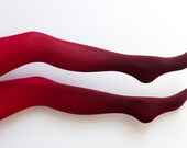 Red- Burgundy  Hand Dyed Tights  60 DEN, Size M 3