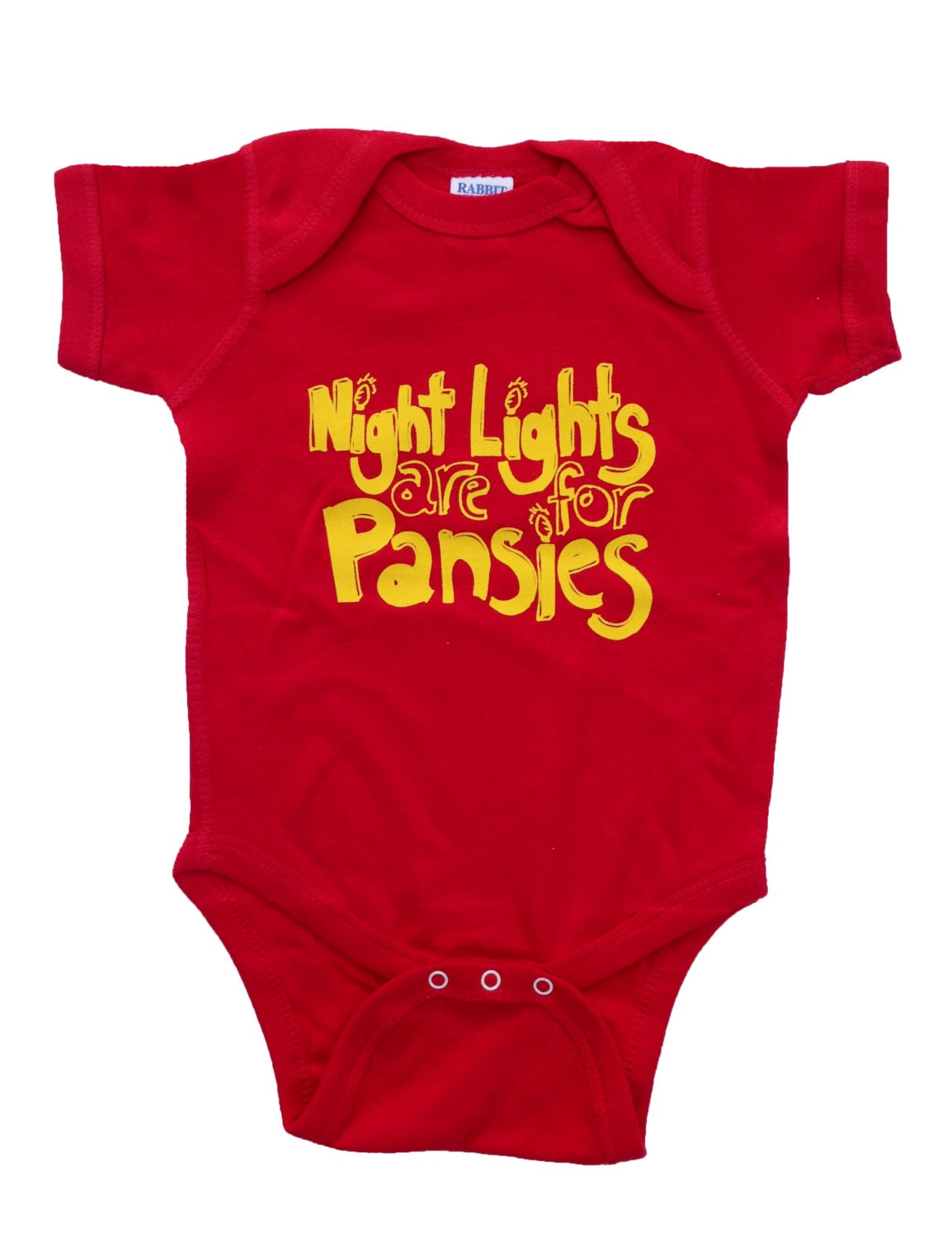 Night Lights Are For Pansies - Red Baby One Piece Bodysuit - Funny Saying Children's Clothing - Humor -  8 colors available