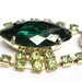 Vintage Emerald Green and Peridot Rhinestone Bracelet, Huge Stones, Art Deco
