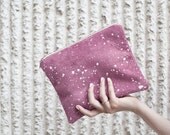 Lavender Splatter Leather-Suede Pouch No. SZP-201