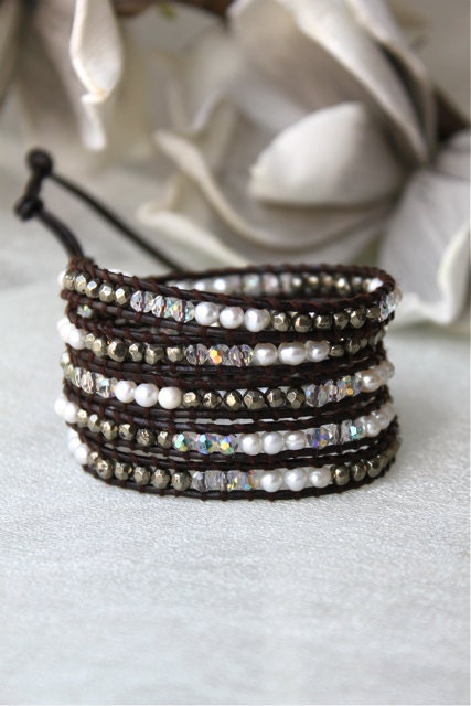 White Freshwater Pearl Mixed Wrap Chan Luu Style