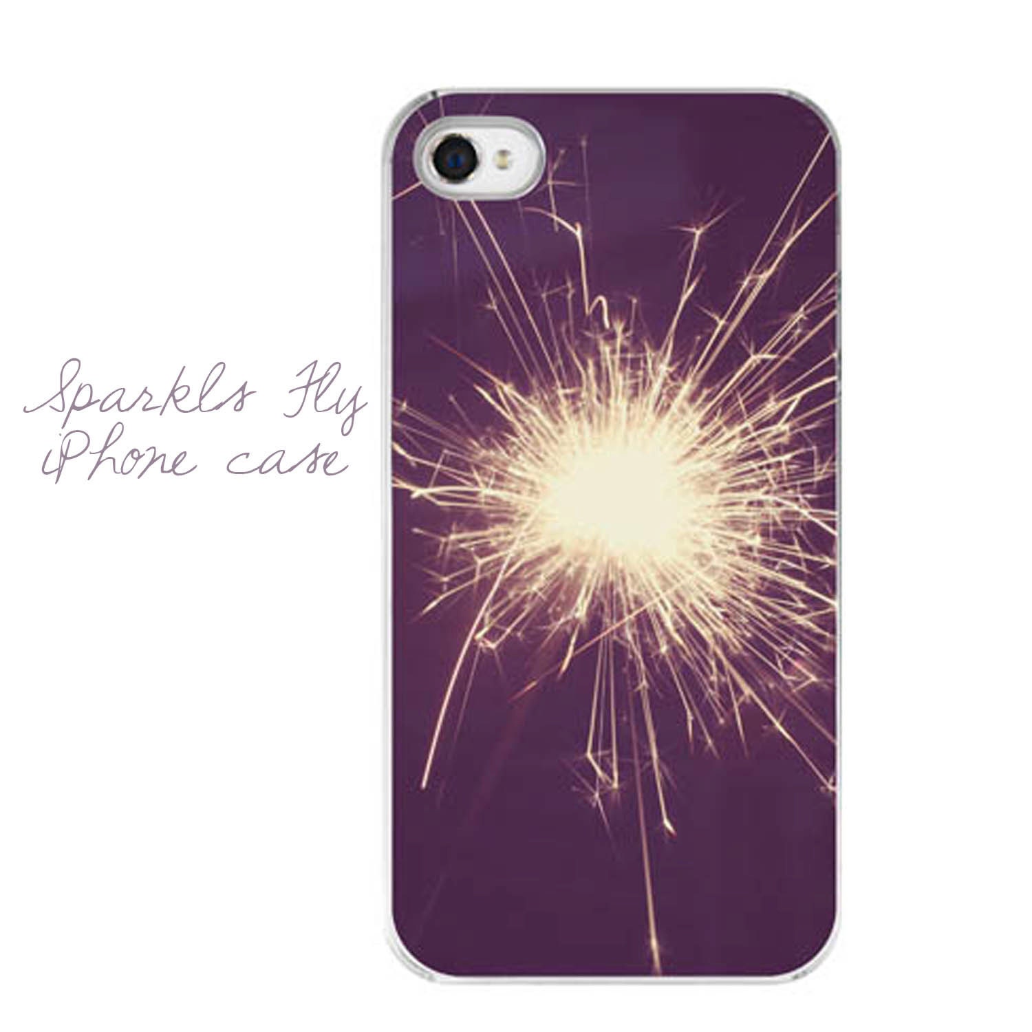 Sparkler iPhone Case - Sparks Fly iPhone 4/4s 5 Hard Case - Black Gold Sparkler Unique Photography iPhone Case