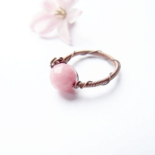 pink pastel ring - delicate, pink, pastel, romantic,  spirng blossom cute jade ring