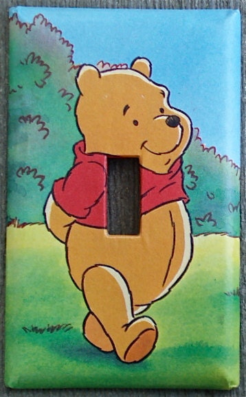 Winnie the Pooh Upcycled / Recycled Light Switch Plate