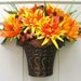 Sunflower Wreath, Orange Sunflower Door Wreath Alternative, Spring Wreaths, Summer Wreath, Yellow Orange Wreath