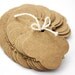 Quatrefoil Hang Tags - 100 Kraft gift or price tags - diamond bracket shape, favor label - 1.75" x 1.75"