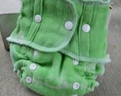 One Size Converted Prefold Fitted Diaper in Tie Dye Green