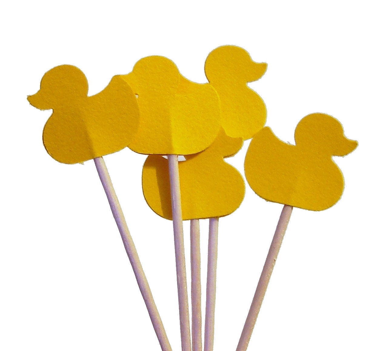 24 Yellow Duckies Duck Party Picks, Cupcake Toppers, Food Picks, Toothpicks - No478
