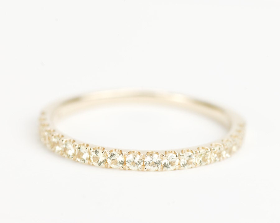 Light Yellow Sapphire 14K Yellow Gold Wedding Band