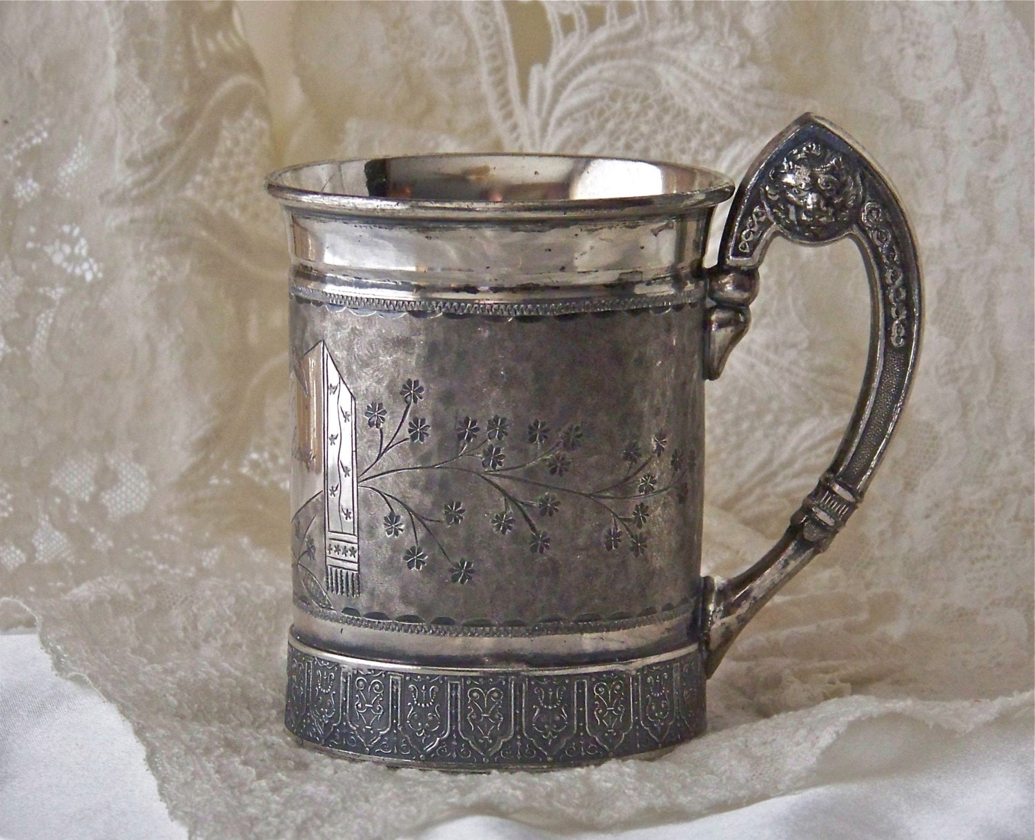 Antique Silver Plate Mug Reed and Barton 1880