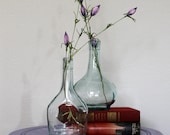 set of 2 vintage blue liquor bottles / home decor / wedding