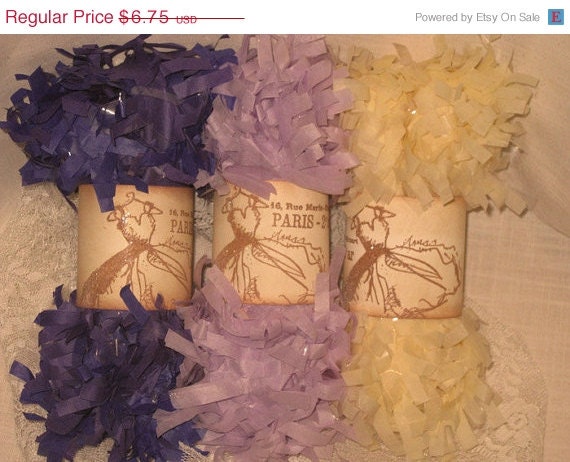 Memorial Day Sale Tissue Paper Garland Festoon French Feston 6 Yards (18 Feet) Lavender Cream