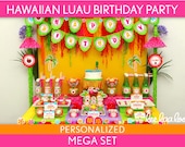 Hawaiian Luau Birthday Party Package Collection Set Mega Personalized Printable // Hawaiian Luau - B45Pz2 Il_170x135