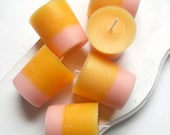 Six Strawberry Banana Scented Votive Candles