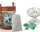 50 Beach wedding favors - Nautical Wedding - Sea Glass - Handcrafted Sea Glass Soap In Muslin Bag