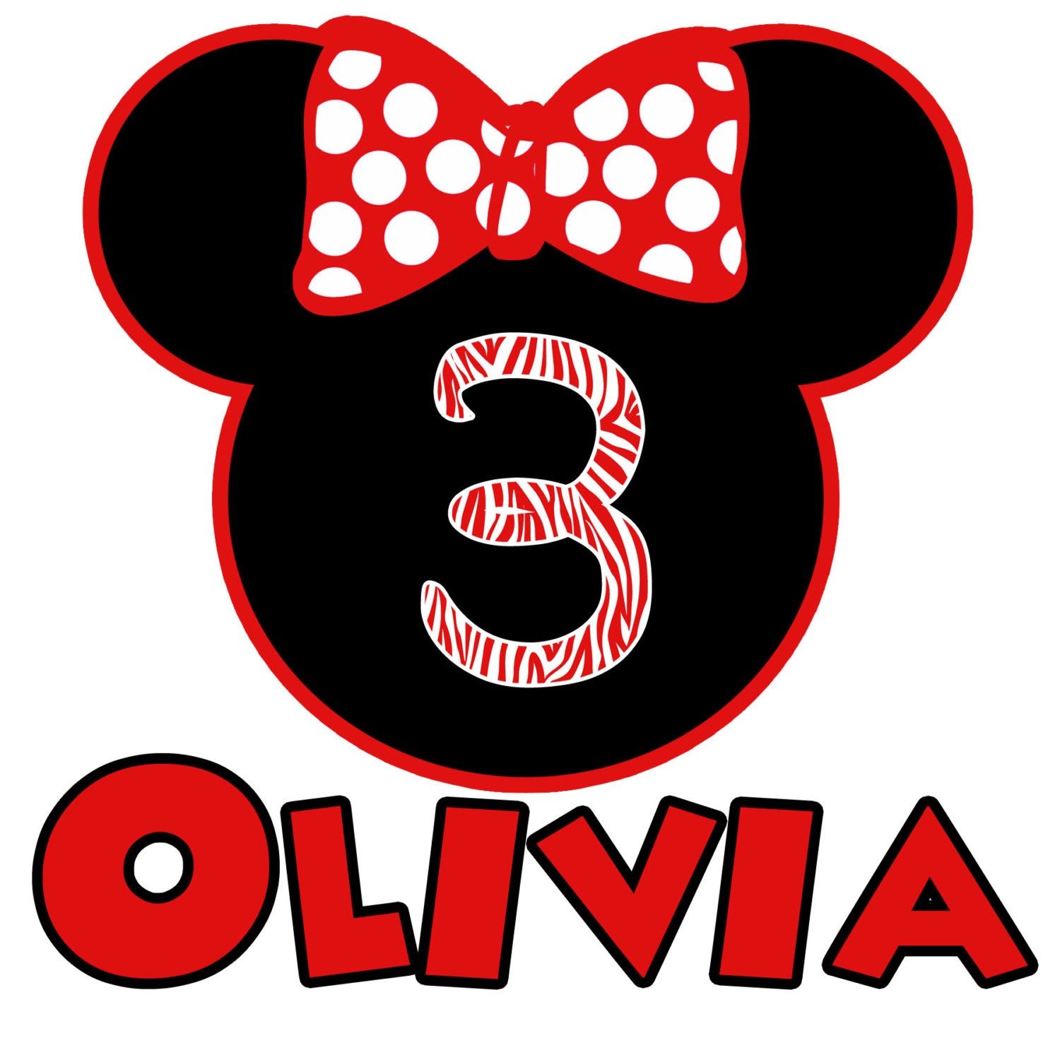 T-Shirt or Onesie Iron-on Transfer - Minnie Mouse Printable DIY Il_570xn