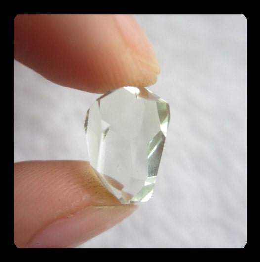 Quartz Faceted Cabochon,9x13mm,1.66g