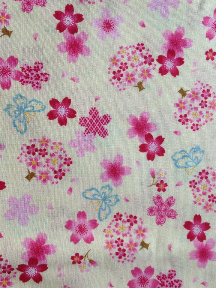One yard kimono design fabric sakura flower cherry blossom printed