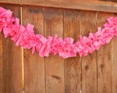 Pink Rag Garland, Shabby Bight Pink Rag Garland, Wedding, Party, Shower, Home Decor, Garland, Photo Prop, Wall Hanging
