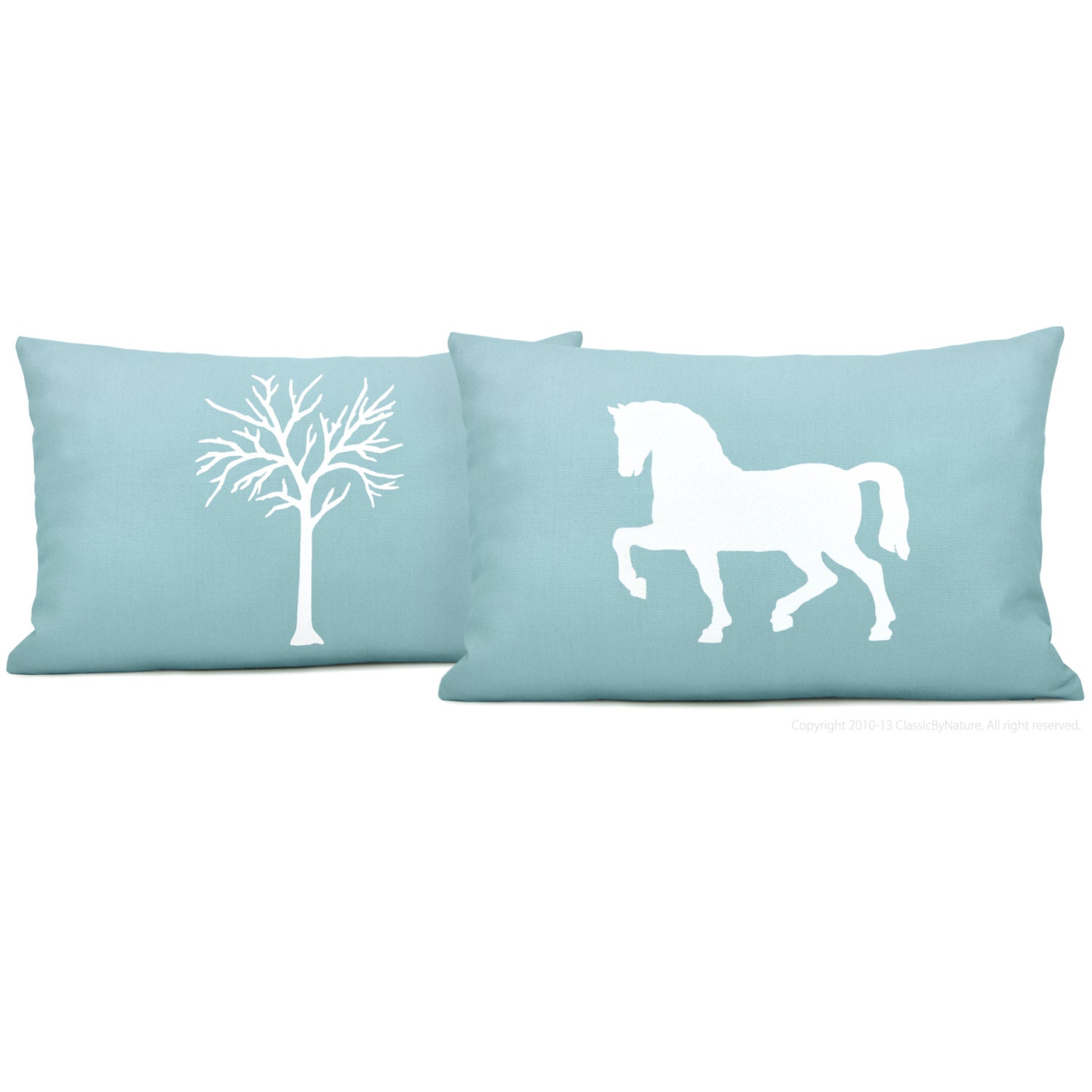 Bird pillow cover in aqua and white - 12X18 lumbar pillow cover - Shabby chic - Spring home decor - Woodland