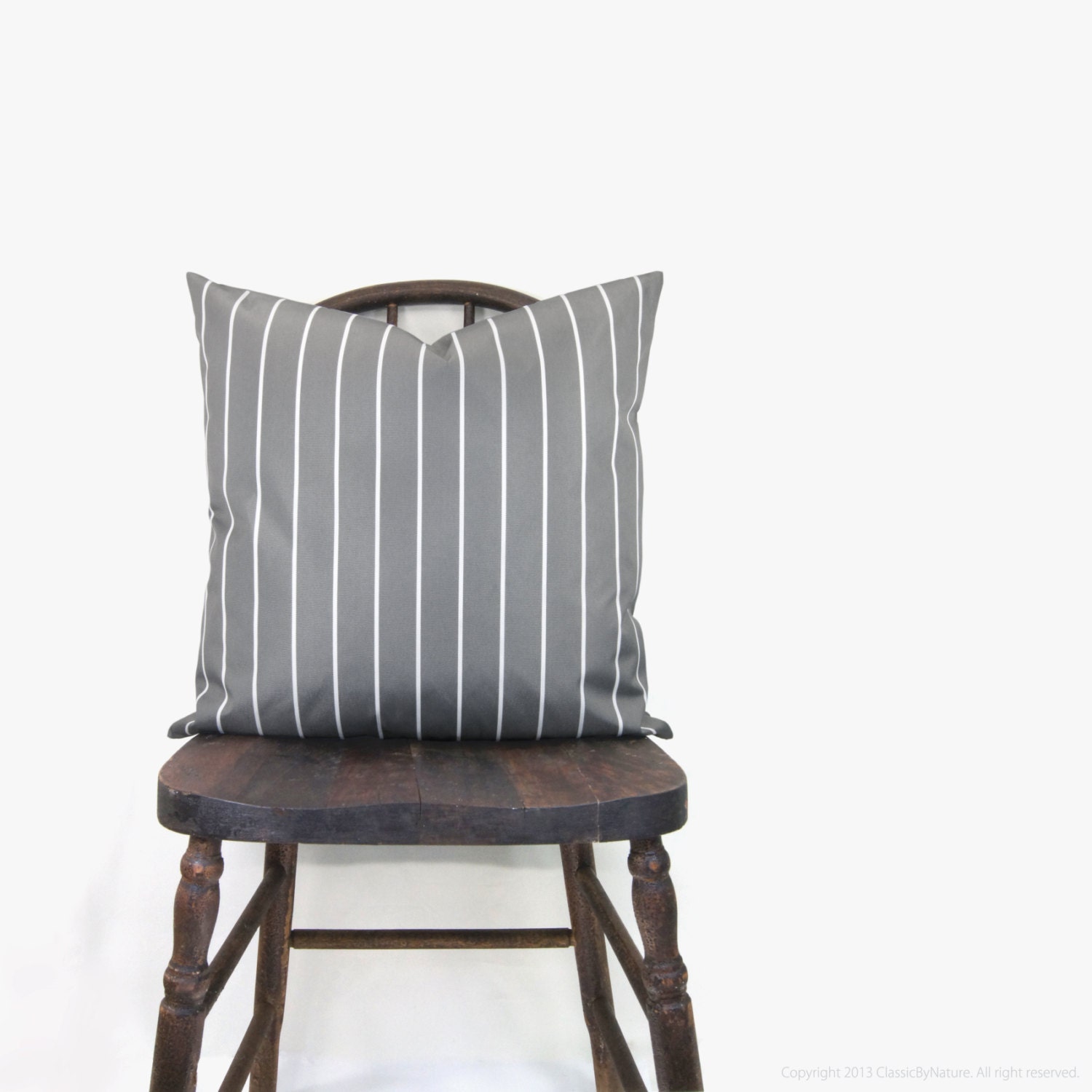 Outdoor pillow cover - Minimalist - Striped pillow - Modern pillow - Grey and white stripes patio cushion cover - 18 x 18 decorative pillow